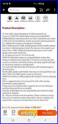2021 LCL Pi4 Handheld Game Console Raspberry Pi CM4 For Retro Game Boy