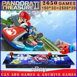2650 Games Pandora Treasure II 3D Arcade Console Machine Retro Video Game Mario