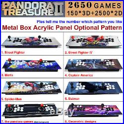 2650 Games Pandora Treasure II 3D Double Stick Retro Game Arcade Console Machin