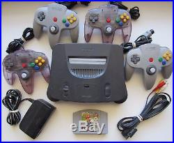 ALL Nintendo 64 N64 Video Game Console 4 Controllers Mario Kart Retro Christmas