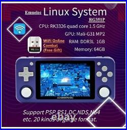ANBERNIC RG351P Handheld Retro Video Game Console Emulator Bundle with Case + Grip