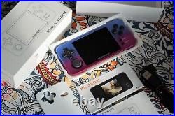 Anbernic RG280M Metal Retro Gaming Handheld. Pink and Blue. Boxed EX+ Condition