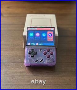 BRAND NEW transparent purple MIYOO mini+ (plus) Retro Gaming Console 64GB