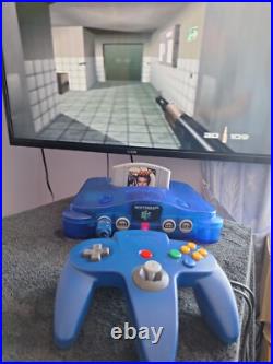 Blue Transparent Nintendo 64 N64 Console controller & Goldeneye game CHEAP RETRO Blue Transparent Nintendo 64 N64 Console controller & Goldeneye game CHEAP RETRO
