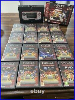 EVERCADE RETRO HANDHELD CONSOLE With All 16 Game Cartridges By Blaze