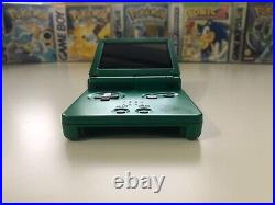 Gameboy Advance SP with Backlit IPS V2 Screen Mod Rayquaza Shell Retro Pixel