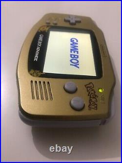 Gameboy Advance with Backlit IPS V2 Screen Mod Pokemon Gold Shell Retro Pixel