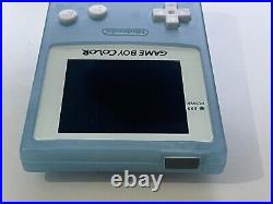 Gameboy Colour with Backlit IPS Screen Mod Custom Baby Blue Shell Q5 Retro Pixel