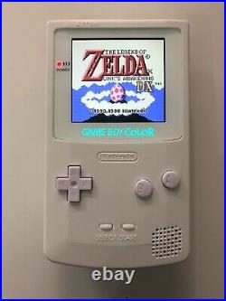 Gameboy Colour with Backlit IPS Screen Mod Custom White Shell Q5 Retro Pixel