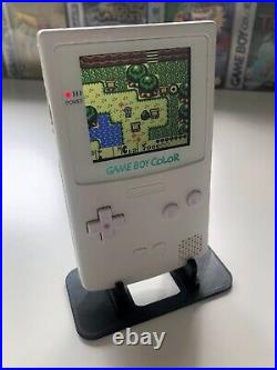 Gameboy Colour with Backlit IPS Screen Mod Custom White Shell Q5 Retro Pixel
