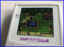 Gameboy Colour with Backlit IPS Screen Mod Custom White Shell Q5 Retro Pixel