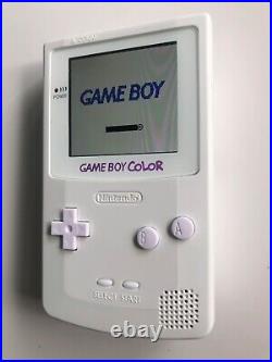 Gameboy Colour with Backlit IPS Screen Mod Custom White Shell Q5 Retro Pixel