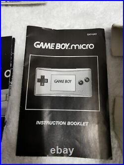 Gameboy Micro Blue Nintendo boxed retro handheld console & Final Fight one game