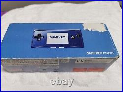 Gameboy Micro Blue Nintendo boxed retro handheld console & Final Fight one game