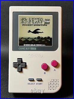 Gameboy Pocket with FunnyPlaying Retro Pixel IPS Backlight LCD (Classic DMG Grey)