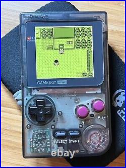 Gameboy Pocket with FunnyPlaying Retro Pixel IPS Backlight LCD (Clear Smoke Black)