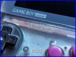 Gameboy Pocket with FunnyPlaying Retro Pixel IPS Backlight LCD (Clear Smoke Black)