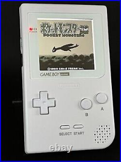 Gameboy Pocket with FunnyPlaying Retro Pixel IPS Backlight LCD (Pure White)