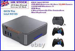 Intel N100 GK3V Pro 512GB SSD +4TB SSD Mini Super PC Retro Video Game console