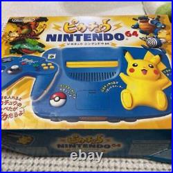 N64 Pikachu Blue & Yellow console Nintendo 64 retro game pokemon limited F/S JP