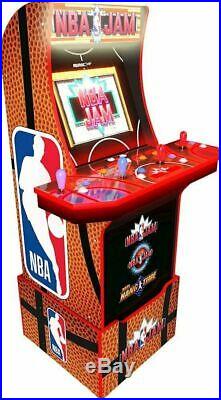 NBA JAM Arcade1Up Retro Gaming Cabinet Machine with Riser/Stool & Light Up Marquee