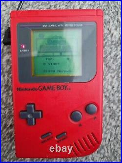 NINTENDO ORIGINAL GAME BOY RED RETRO VINTAGE GENUINE WITH Tetris & super mario