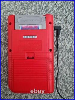 NINTENDO ORIGINAL GAME BOY RED RETRO VINTAGE GENUINE WITH Tetris & super mario