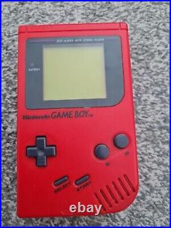 NINTENDO ORIGINAL GAME BOY RED RETRO VINTAGE GENUINE WITH Tetris & super mario