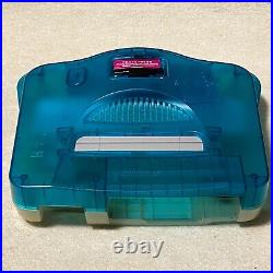 Nintendo 64 Clear Blue Console complete with items retro game N64 special color