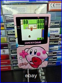 Nintendo GB Color UV Printed Kirby shell Retro pixel Q5 IPS Glass Screen Recap