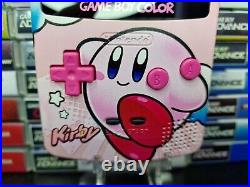 Nintendo GB Color UV Printed Kirby shell Retro pixel Q5 IPS Glass Screen Recap