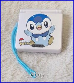 Nintendo Game Boy Advance SP X Piplup Pokemon GBA SP Gameboy Retro Charger & Box