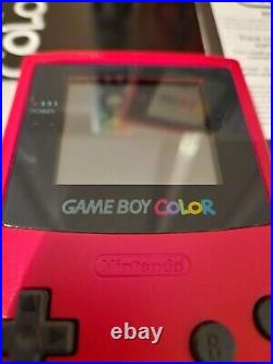 Nintendo Game Boy Color Berry / Pink Boxed GBC Excellent Condition Retro Gaming