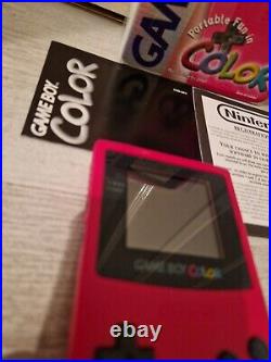 Nintendo Game Boy Color Berry / Pink Boxed GBC Excellent Condition Retro Gaming