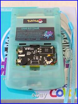 Nintendo Game Boy Color Pokemon Suicune OLED IPS Screen USB-C GBC Retro Console