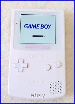 Nintendo Game Boy Color White Funny Playing Q5 Laminated IPS Screen Retro GBC