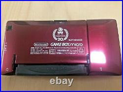 Nintendo GameBoy MICRO 20th Anniversary Retro Game & 2Games & Charger Set Japan