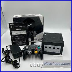 Nintendo GameCube DOL-101 Black Console Set Tested Working With Box Retro Game