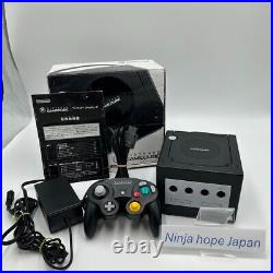 Nintendo GameCube DOL-101 Black Console Set Tested Working With Box Retro Game