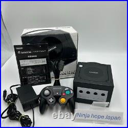 Nintendo GameCube DOL-101 Black Console Set Tested Working With Box Retro Game