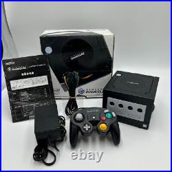 Nintendo GameCube DOL-101 Black Console Set Tested Working With Box Retro Game