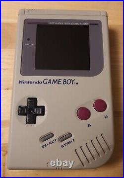 Nintendo Gameboy DMG with retro pixel funny playing IPS screen
