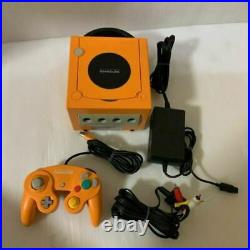 Nintendo Gamecube Orange Japan retro video game console with Box & Controller