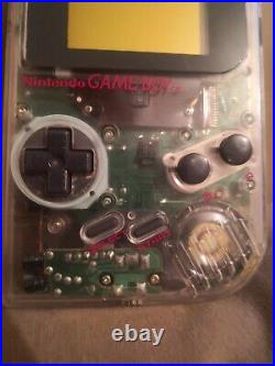 Nintendo clear transparent rare retro vintage Gameboy Console DMG-01 with game