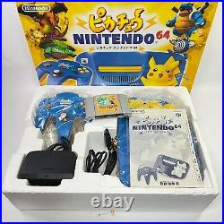 Nintendo n64 Pikachu Blue region free console system pokemon retro game complete