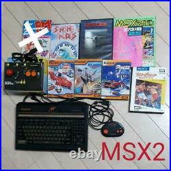 Panasonic MSX2 FS-A1F Console with lot of 6 soft retro game F/S FDD MSX Japan
