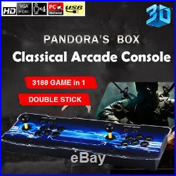 Pandora's Box 12 3188 in 1 Family Game 4Player Retro Console HD 3D VGA Fr Laptop