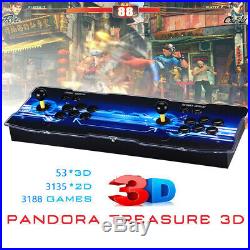 Pandora's Box 12 3188 in 1 Family Game 4Player Retro Console HD 3D VGA Fr Laptop