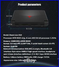 Powkiddy Black Lion X18 Andriod Handheld Retro Game Console 5.5 Inch Quad Core
