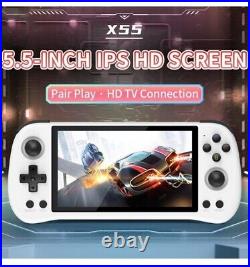 Powkiddy x55 white handheld games console 16GB + 128GB arcade retro style